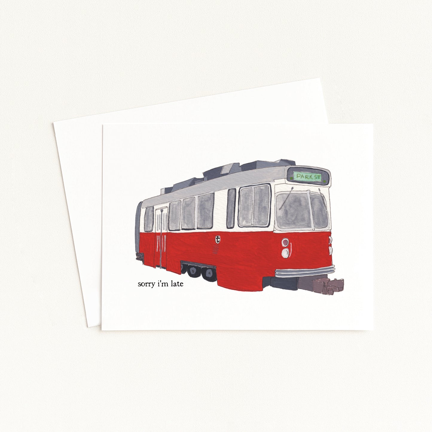 Boston Red Line MBTA Greeting Card