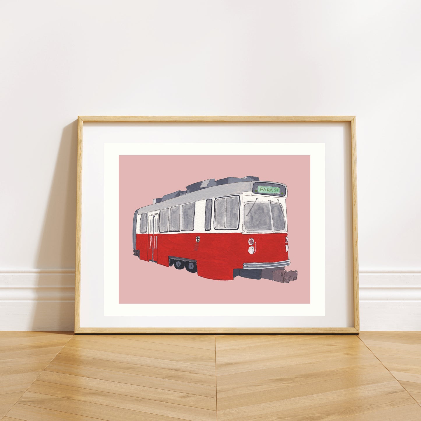 Red Line T Art Print | Gouache and Ink