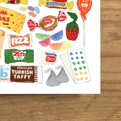 Retro Candy | Fine Art Print | Gouache and Ink