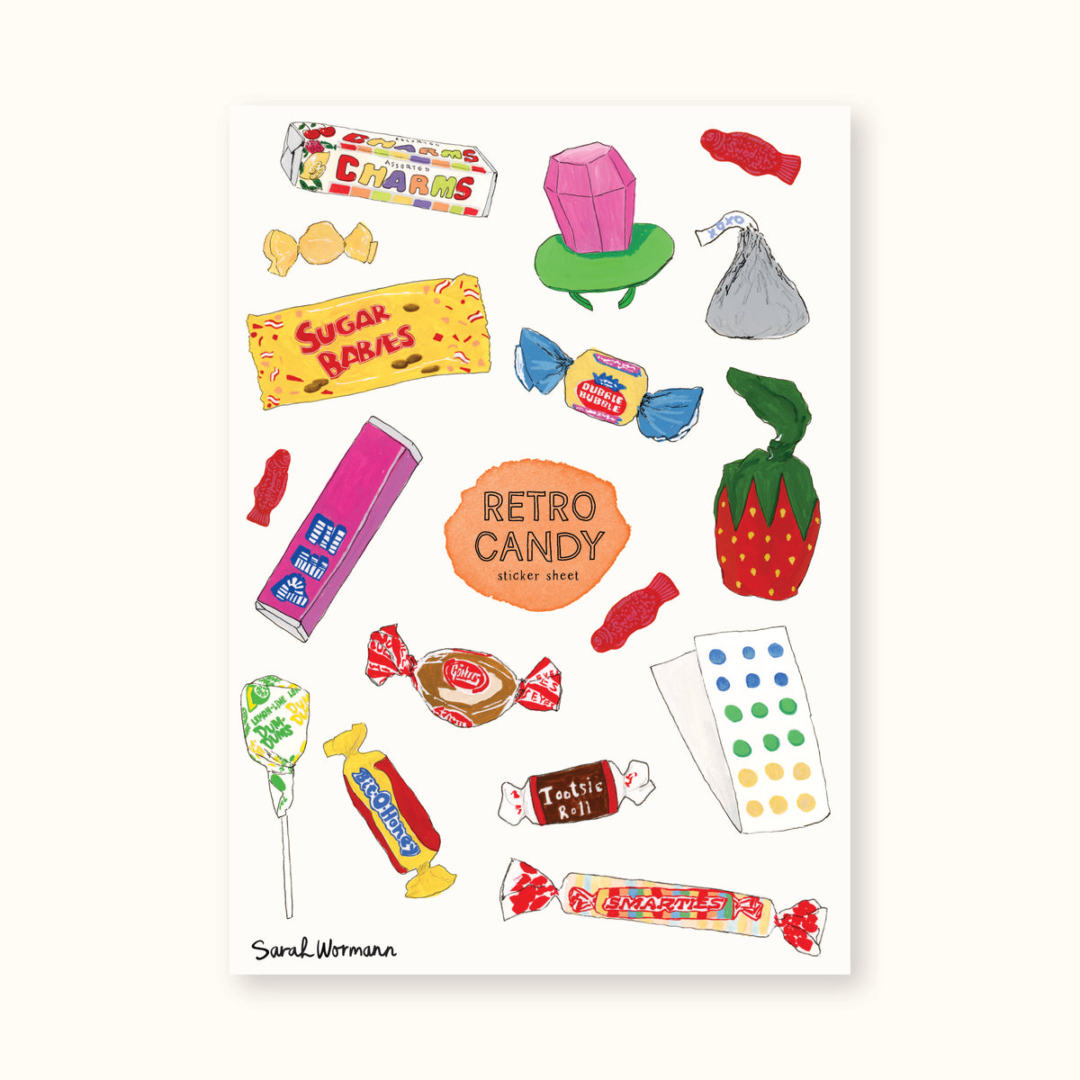 Retro Candy sticker sheet