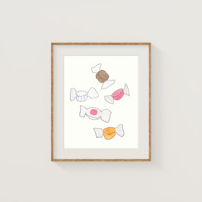 Individual New England Foods Mini Art Prints | Watercolor and Ink