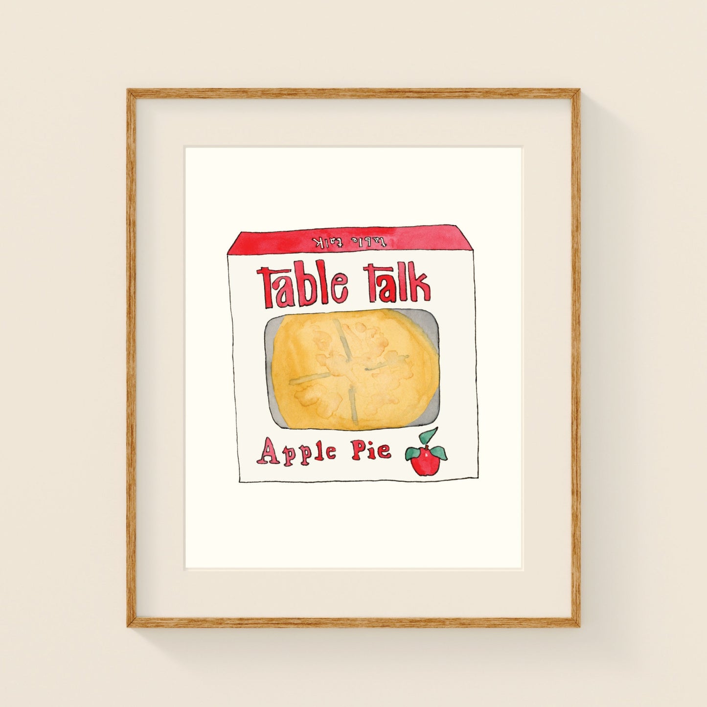 Table Talk Apple Pie | New England Food | Watercolor and Ink