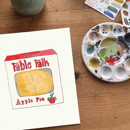 Table Talk Apple Pie | New England Food | Watercolor and Ink