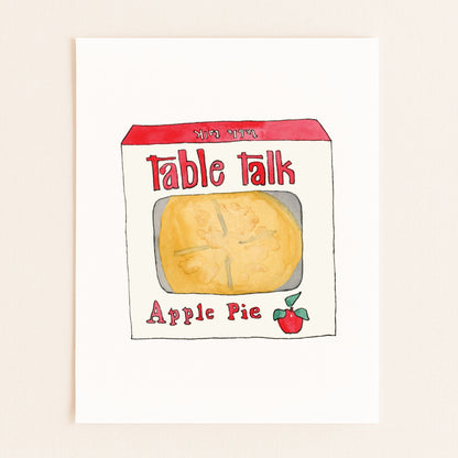 Table Talk Apple Pie | New England Food | Watercolor and Ink