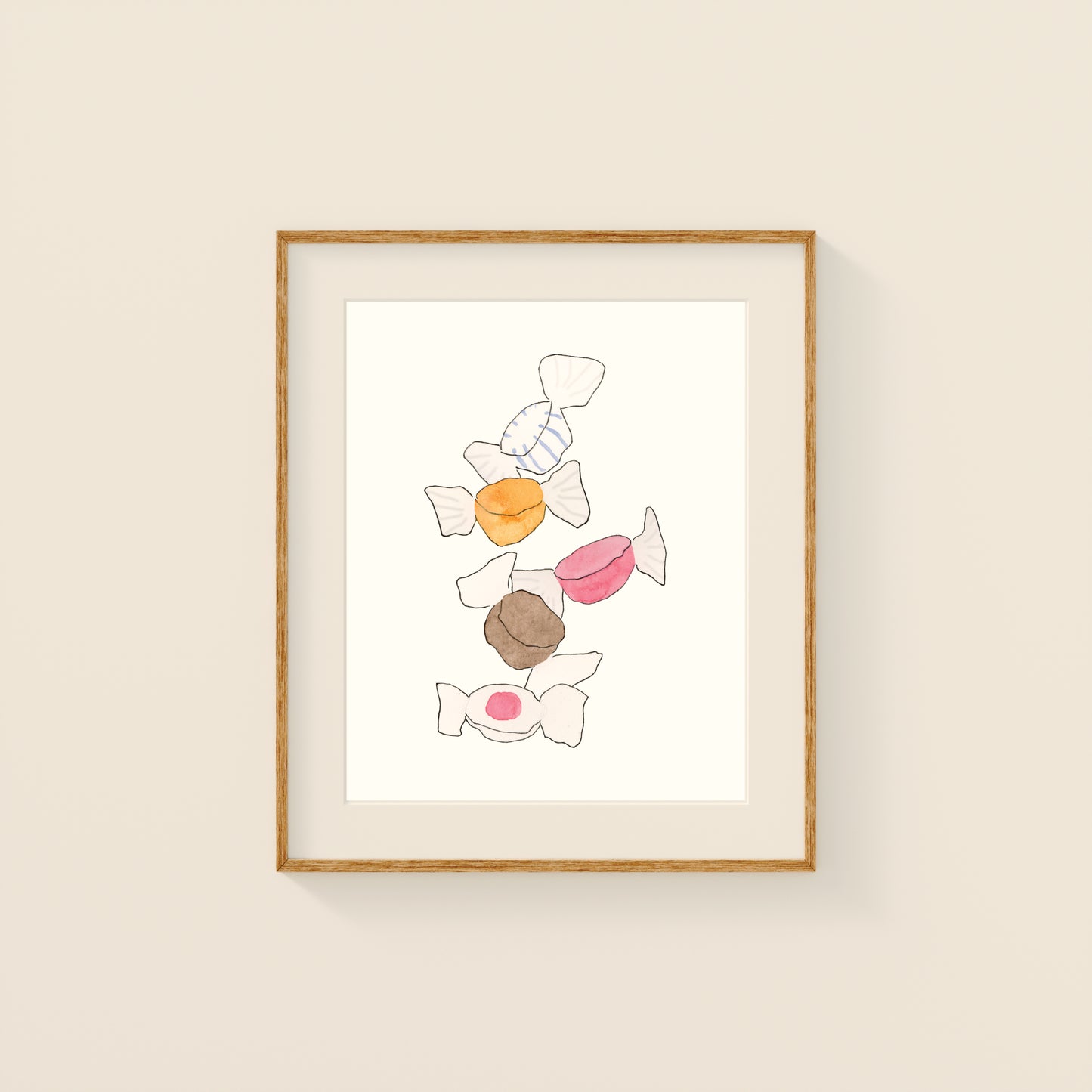 Mini Prints - Retro Candy | Gouache and Ink