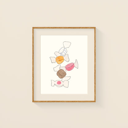 Mini Prints - Retro Candy | Gouache and Ink