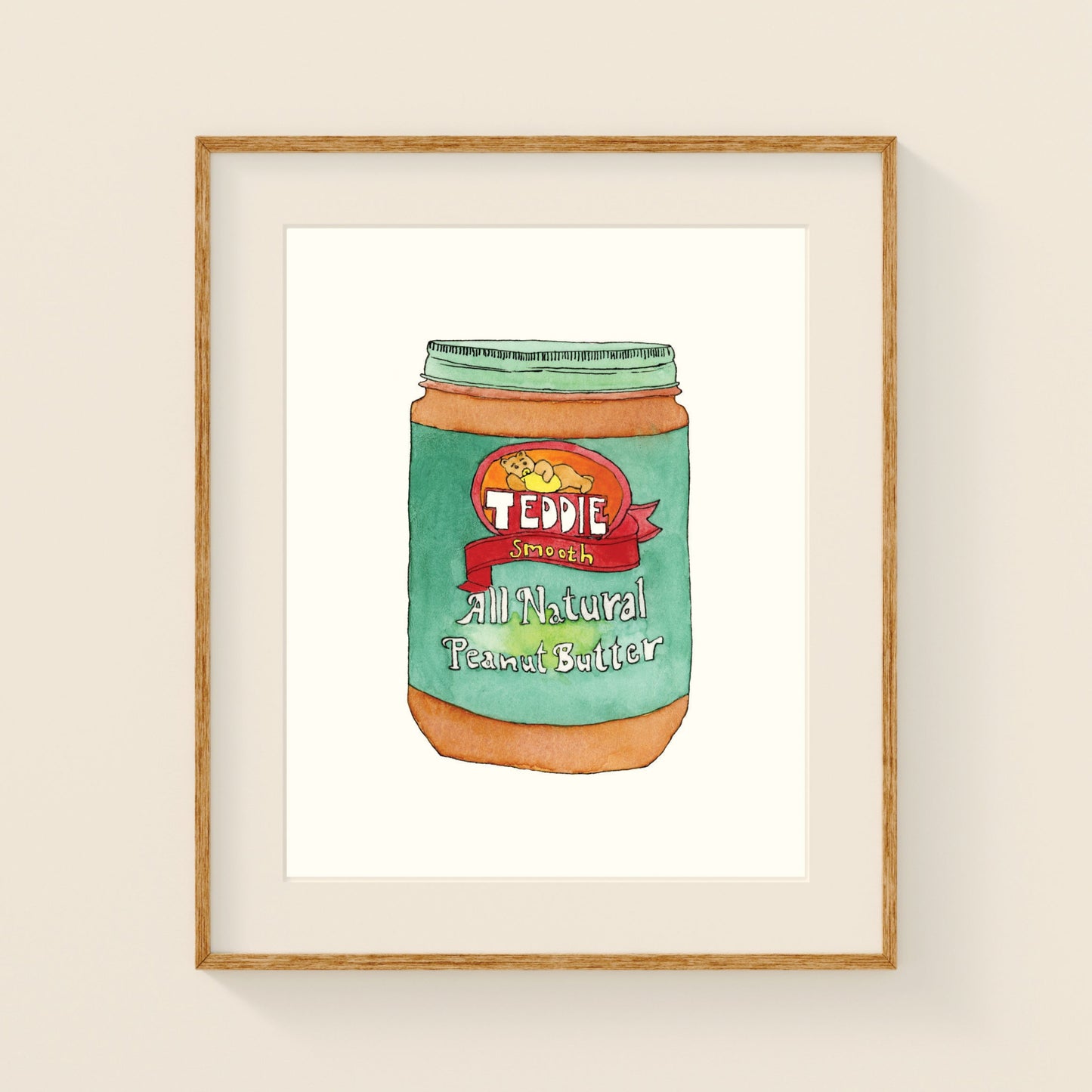 Teddie's Peanut Butter | New England Food | Watercolor and Ink