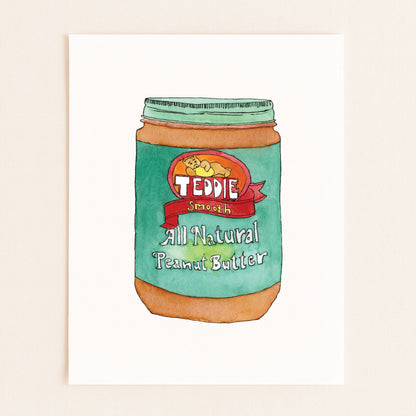 Teddie's Peanut Butter | New England Food | Watercolor and Ink