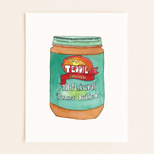 Teddie's Peanut Butter | New England Food | Watercolor and Ink