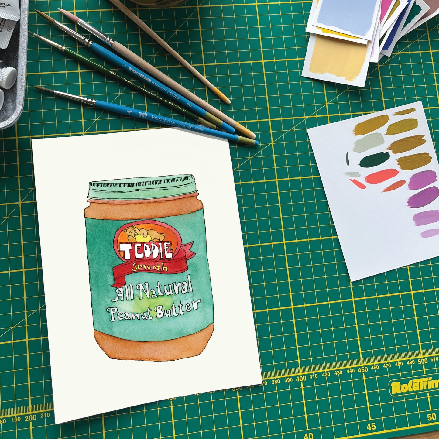 Teddie's Peanut Butter | New England Food | Watercolor and Ink