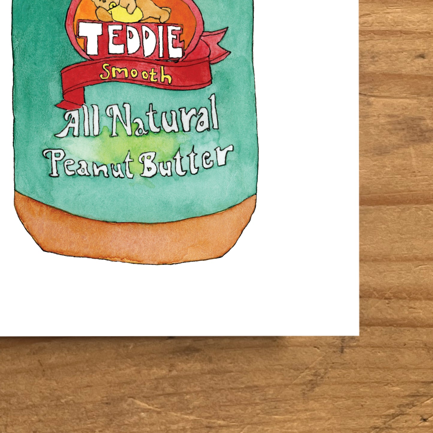 Teddie's Peanut Butter | New England Food | Watercolor and Ink