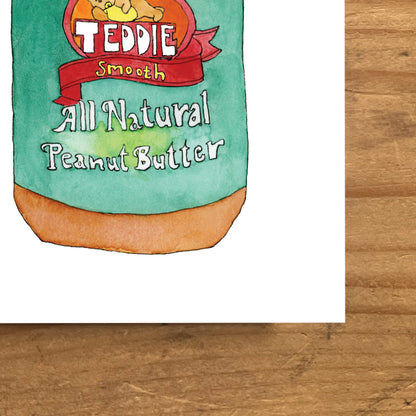 Teddie's Peanut Butter | New England Food | Watercolor and Ink