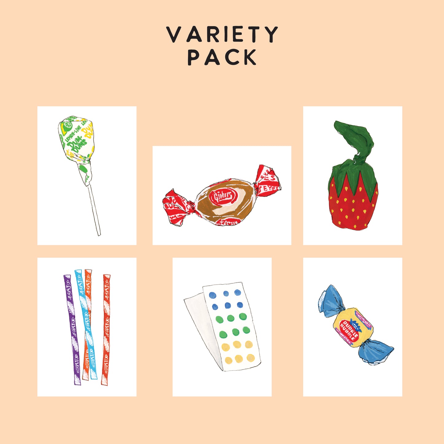 Tiny Prints - Retro Candy Edition - Pack of 6