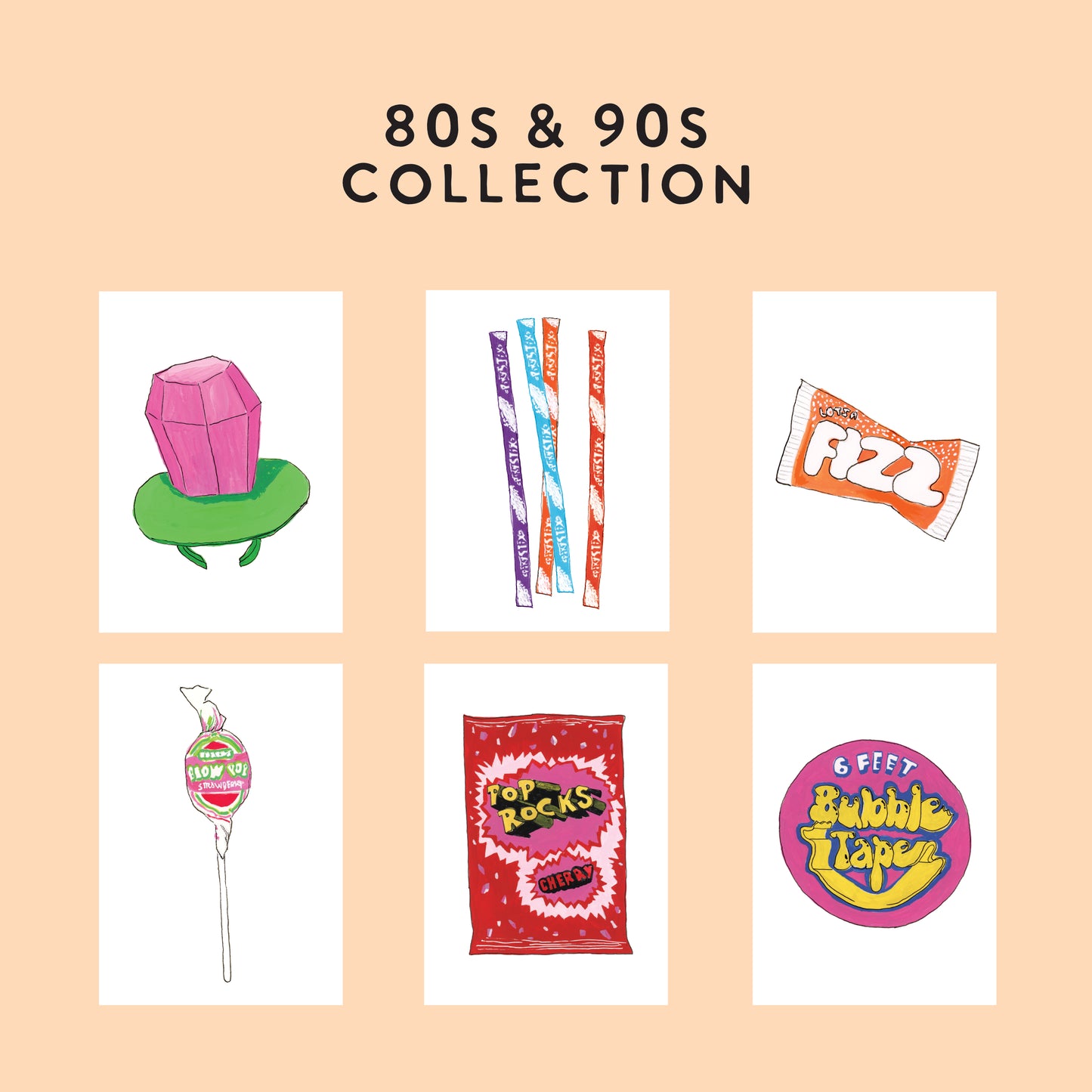Tiny Prints - Retro Candy Edition - Pack of 6