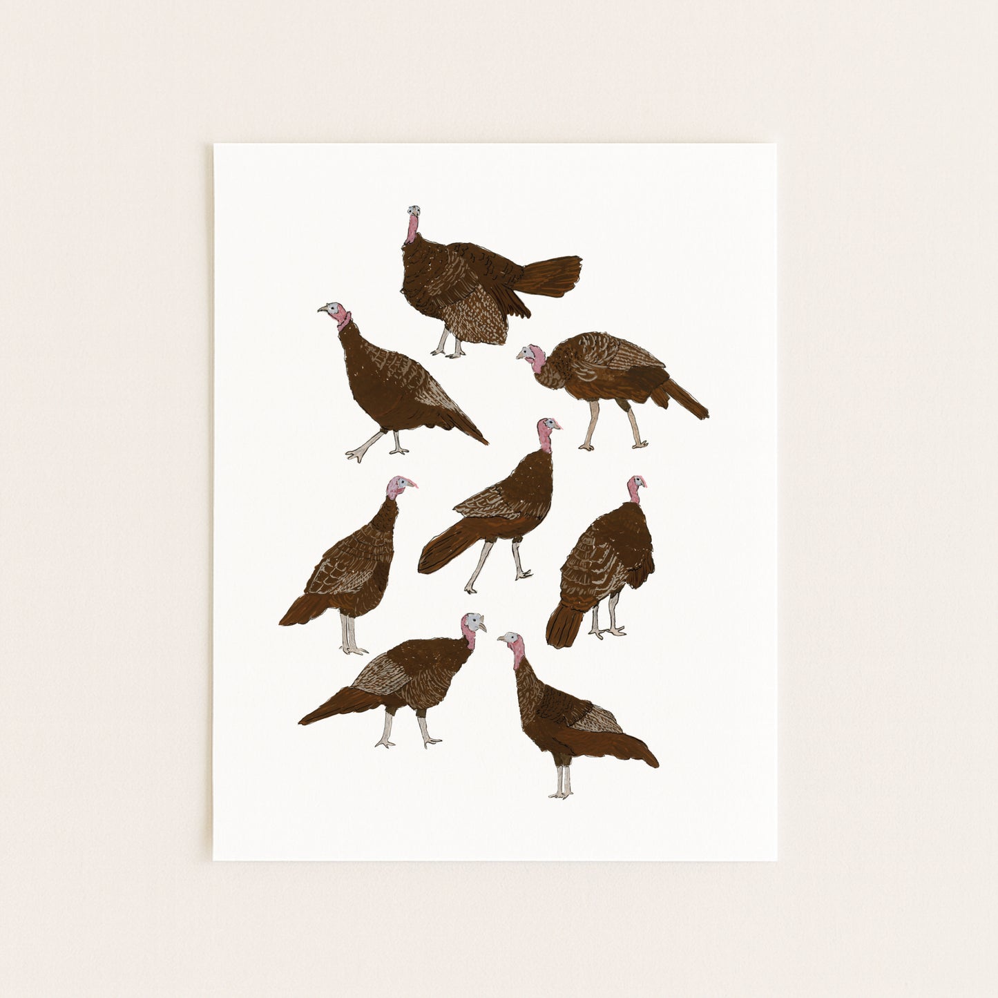 Turkey Trot | New England | Gouache and Ink