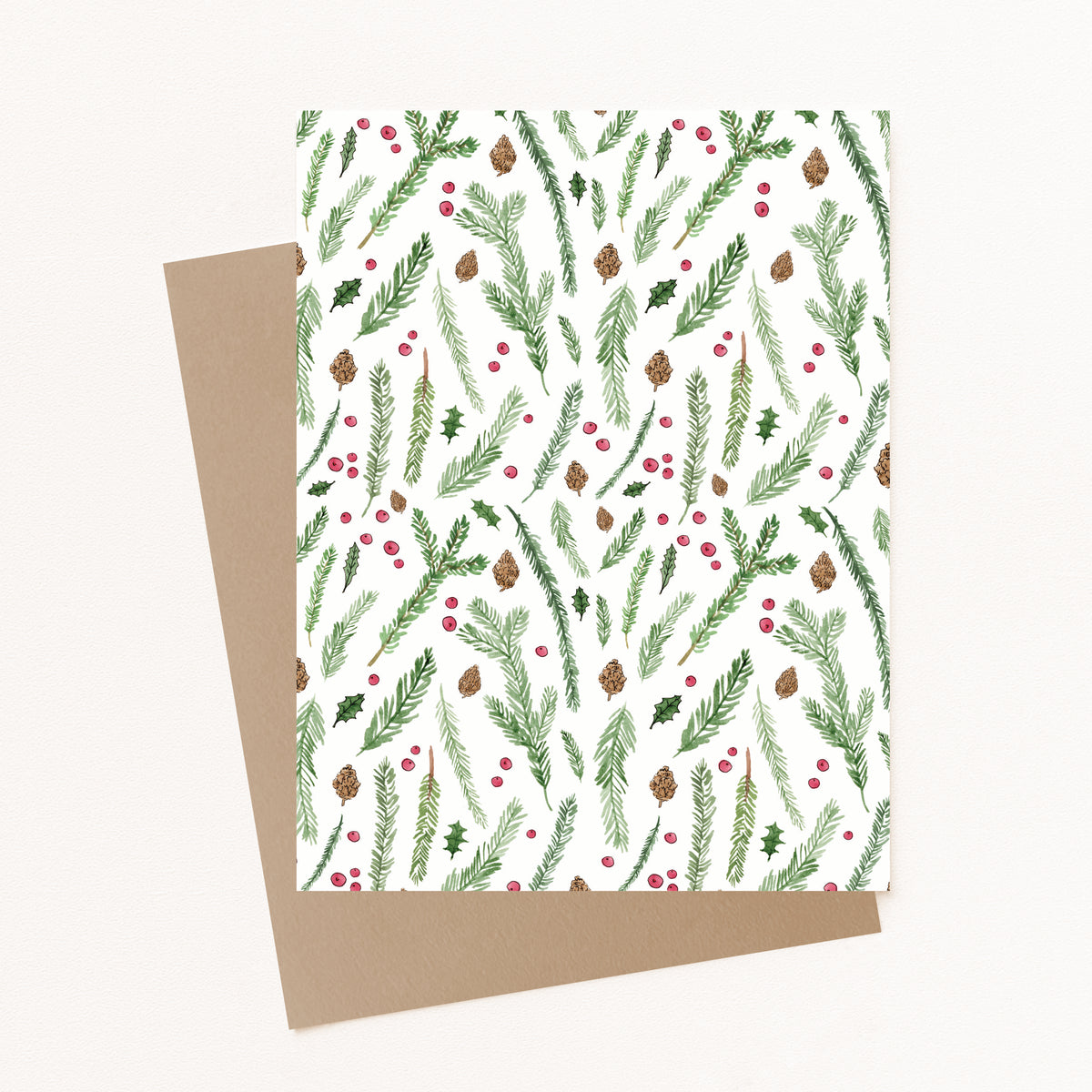 Winter Greenery - Holiday Greeting Card