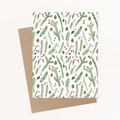 Winter Greenery - Holiday Greeting Card