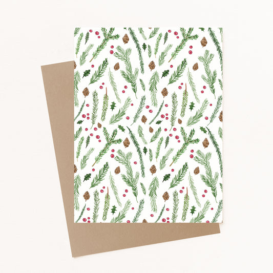 Winter Greenery - Holiday Greeting Card