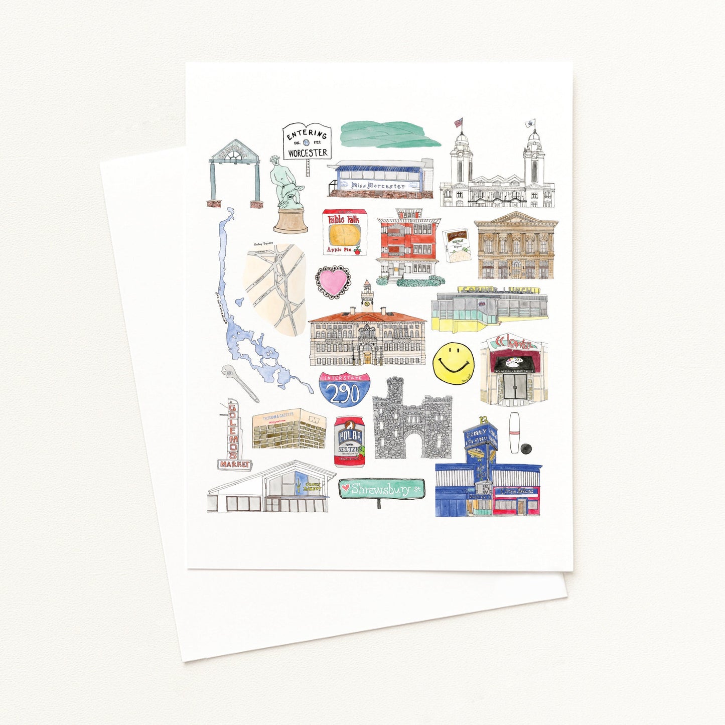 Worcester Icons Greeting Card